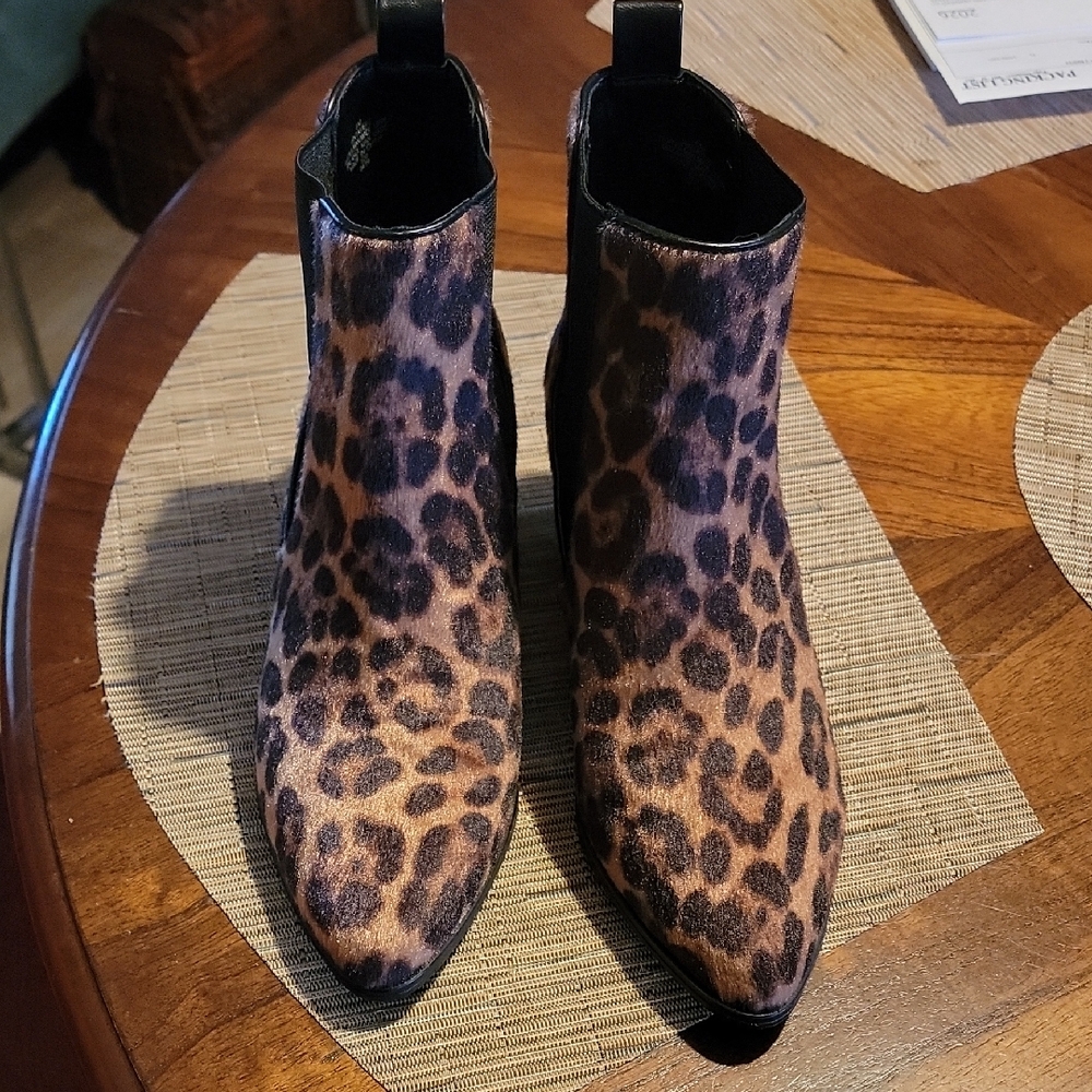 Nine West Leopard Print Ankle Booties